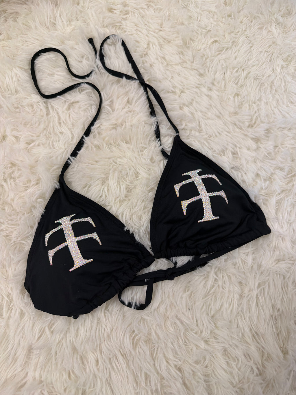 Bedazzled cross bikini top