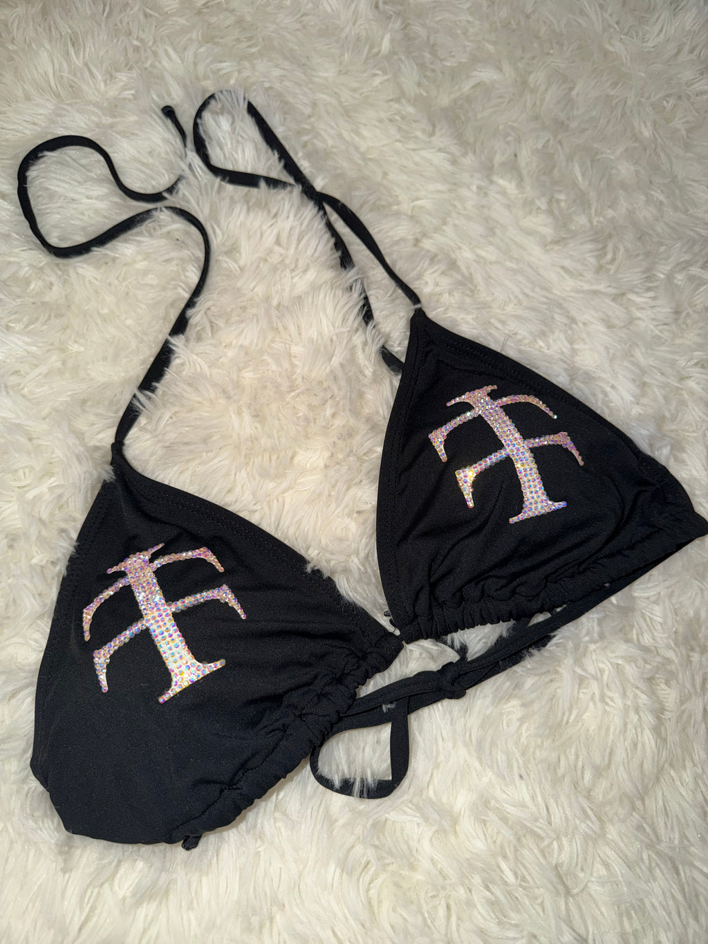 Bedazzled cross bikini top
