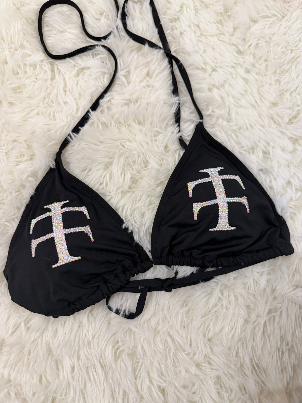 Bedazzled cross bikini top