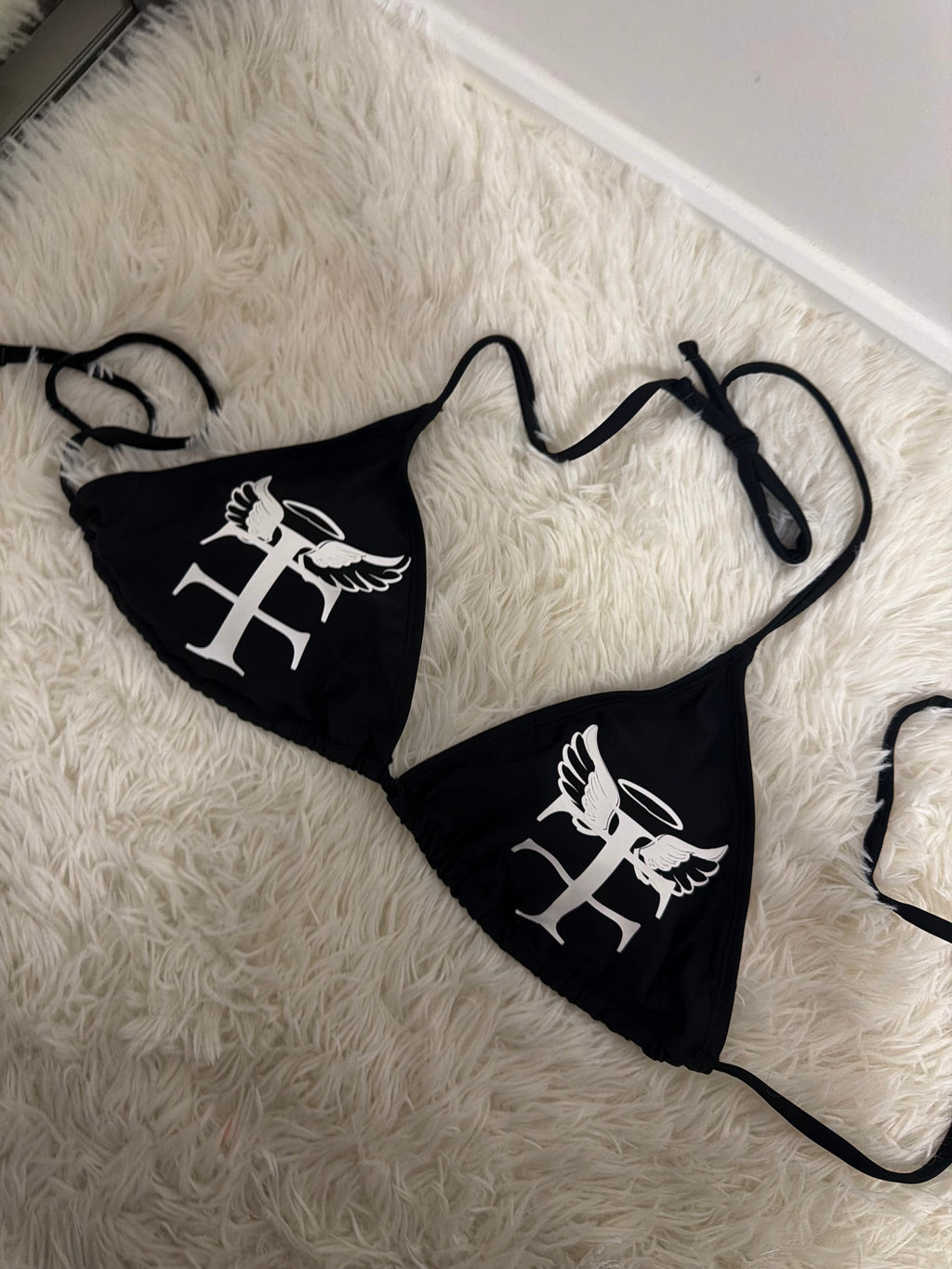 Cross devil or angel bikini top