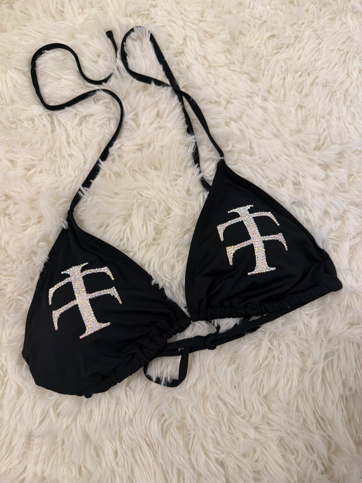 Bedazzled cross bikini top