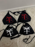 Cross devil or angel bikini top